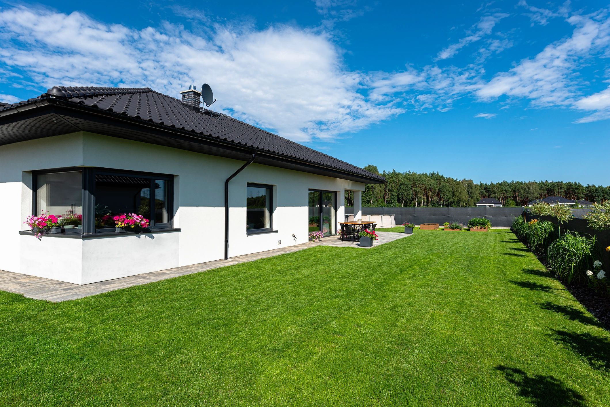 Residential home with landscaped yard